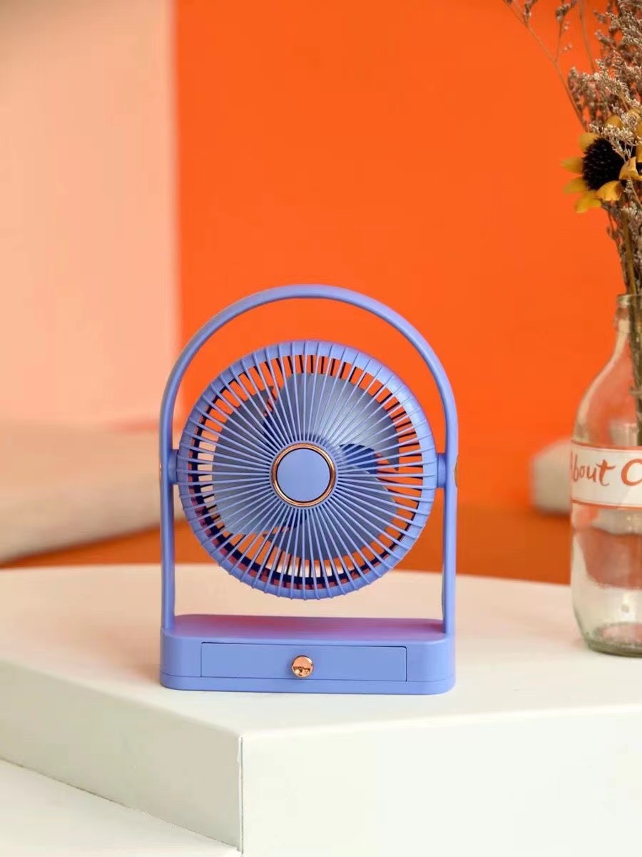 旋转台式USB小风扇便携式桌面充电三档调节学生办公室电风扇详情9