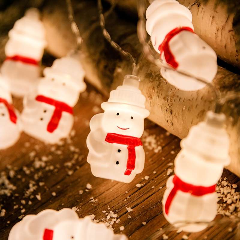 Snowman Old Man Battery box light string details Picture