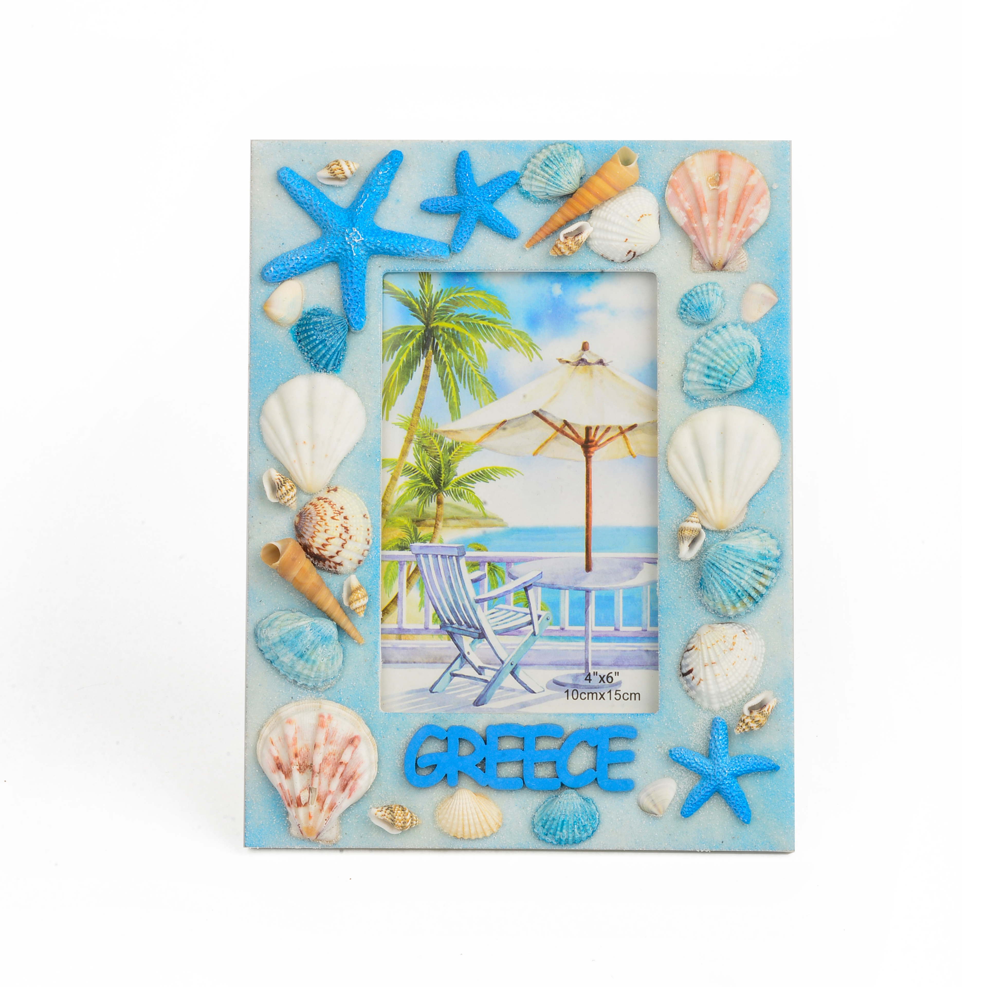丽飞海洋系列旅游创意工艺品海滩贝壳海螺珊瑚工艺相框0006