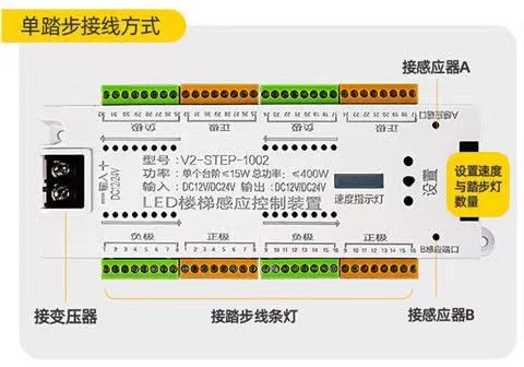 网红蓝牙版楼梯灯踏步流水灯带电源控制器回流云梯人体感应灯详情4