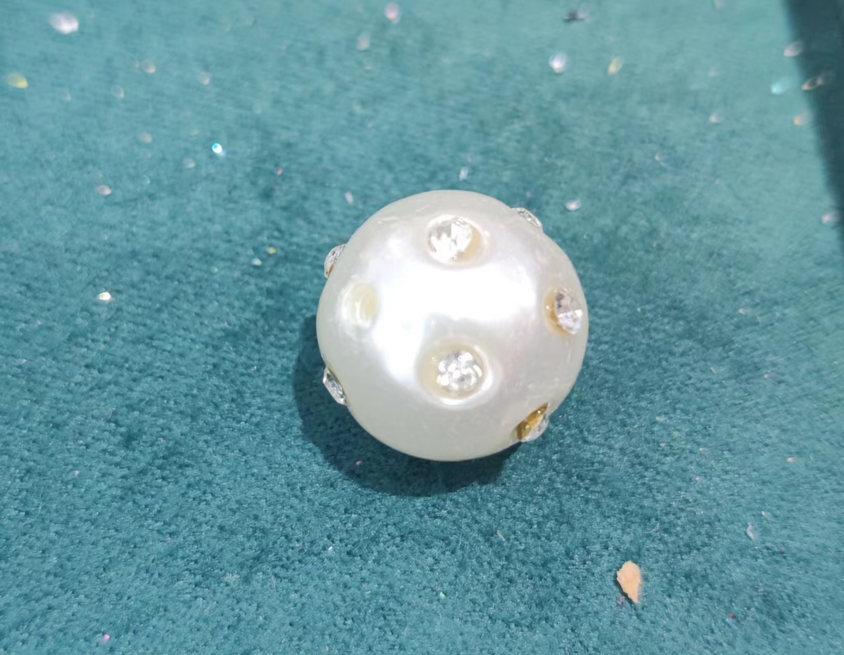 16白镶钻仿珍珠串珠饰品配件厂家直销