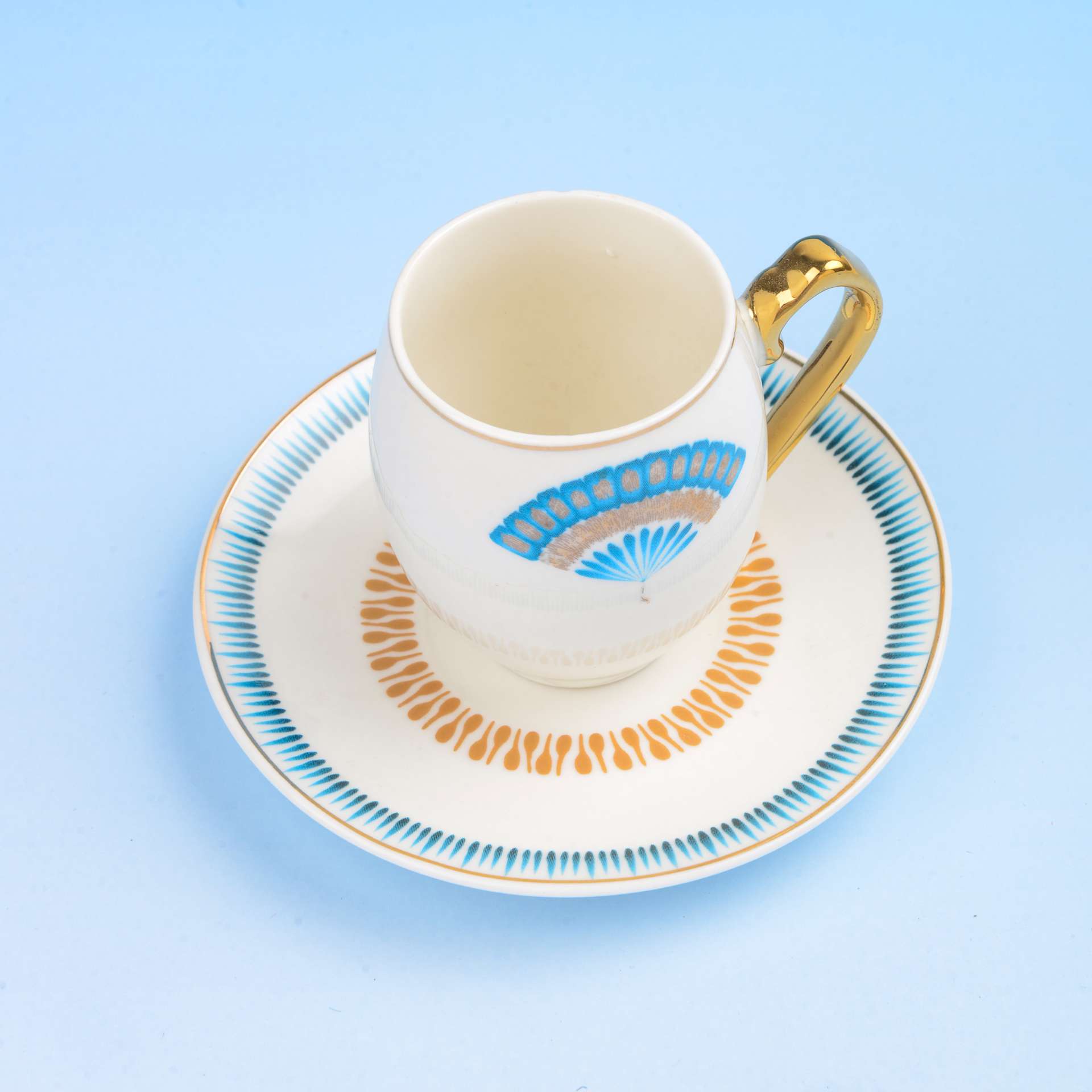 Ceramic six-cup saucer gift box packaging for export to the Middle East, Qatar. Best-selling coffee cups and saucers 2302 Specification image