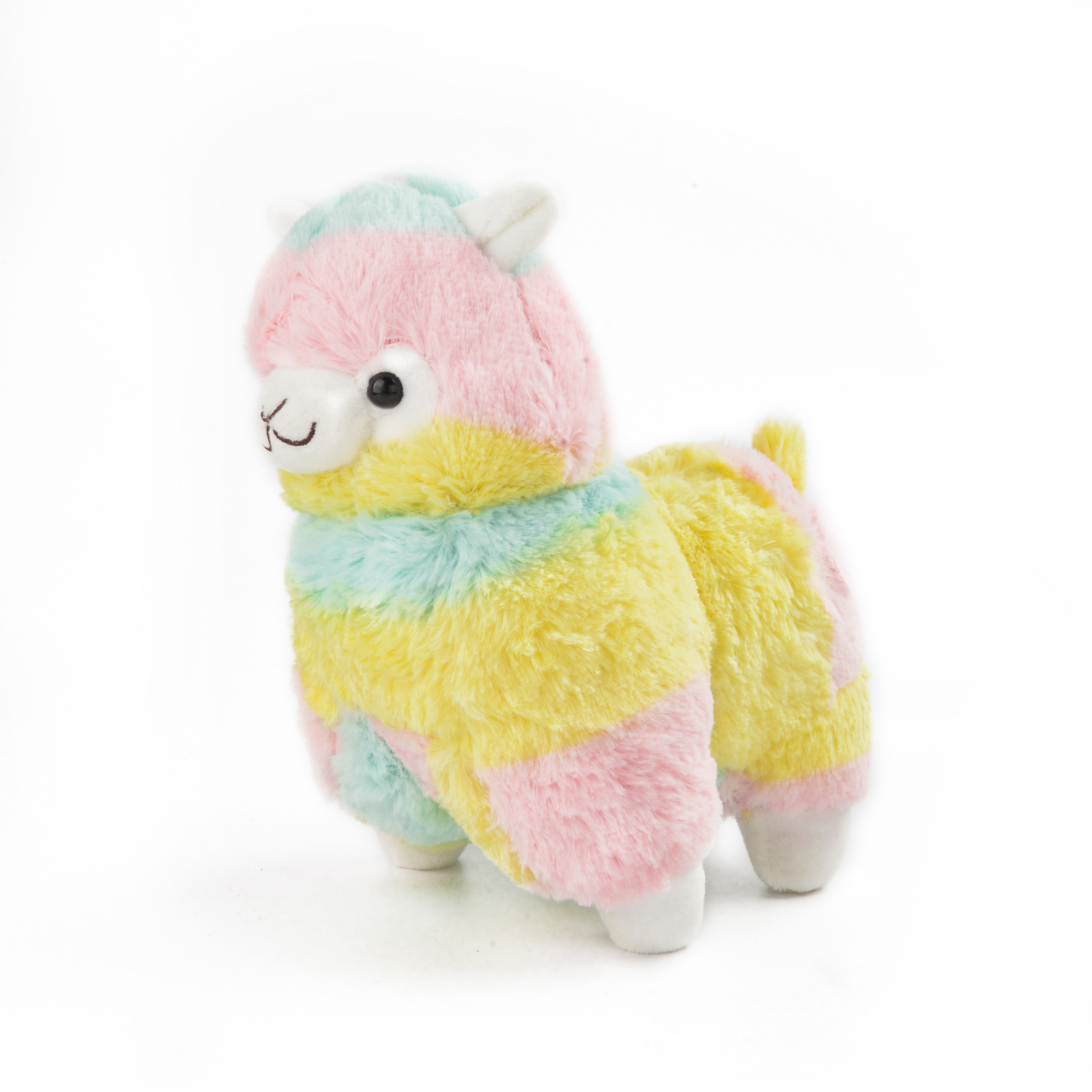 彩色羊驼可爱动物站立玩具毛绒公仔毛绒娃娃
