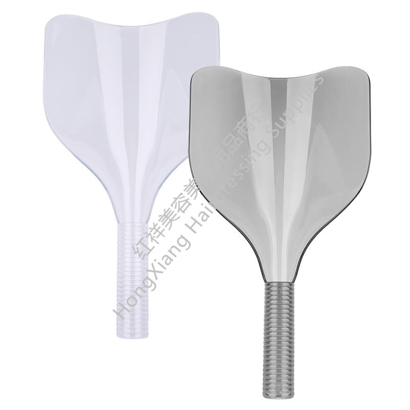 发胶面罩/刘海罩/透明手柄/美发工具/发廊用品/造型剪发/美发用具白底实物图