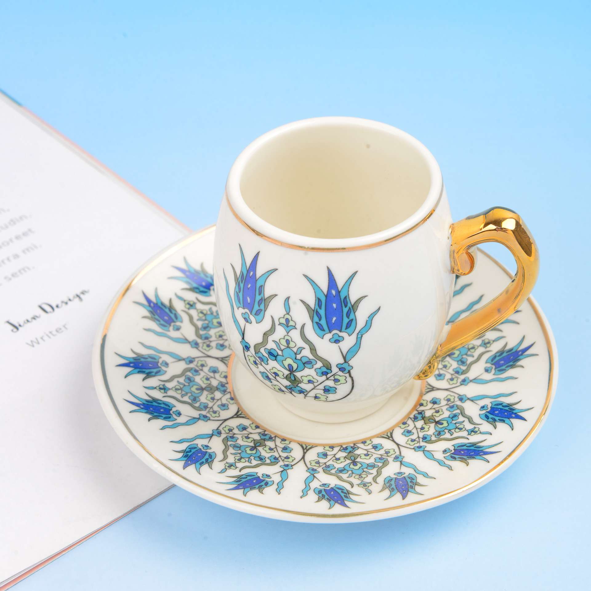 Ceramic six-cup plate gift box packaging for export to the Middle East, Qatar, best-selling coffee cup plate 2303 details Picture