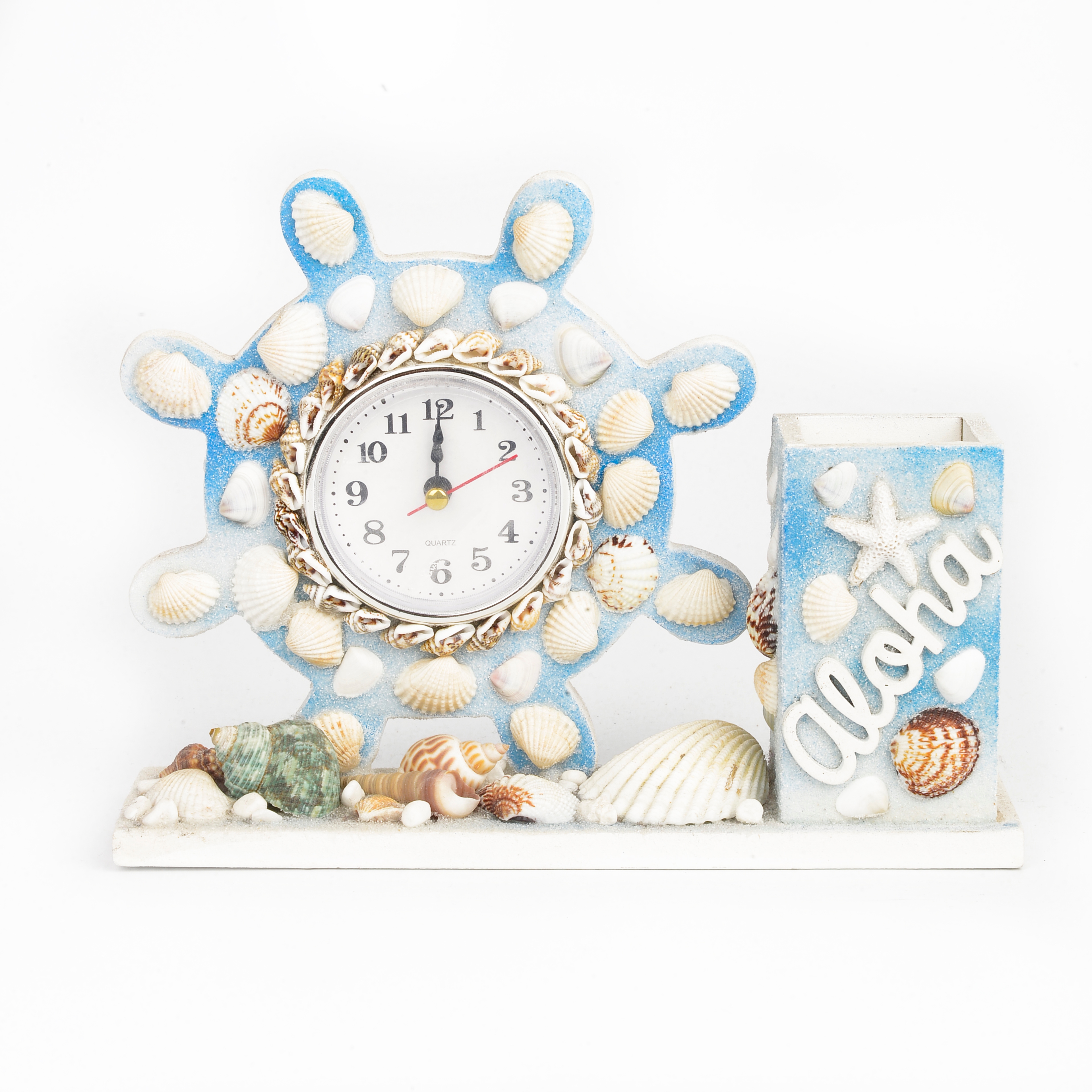 丽飞海洋系列旅游创意工艺品海滩贝壳海螺珊瑚工艺钟X0001（面议）详情图3