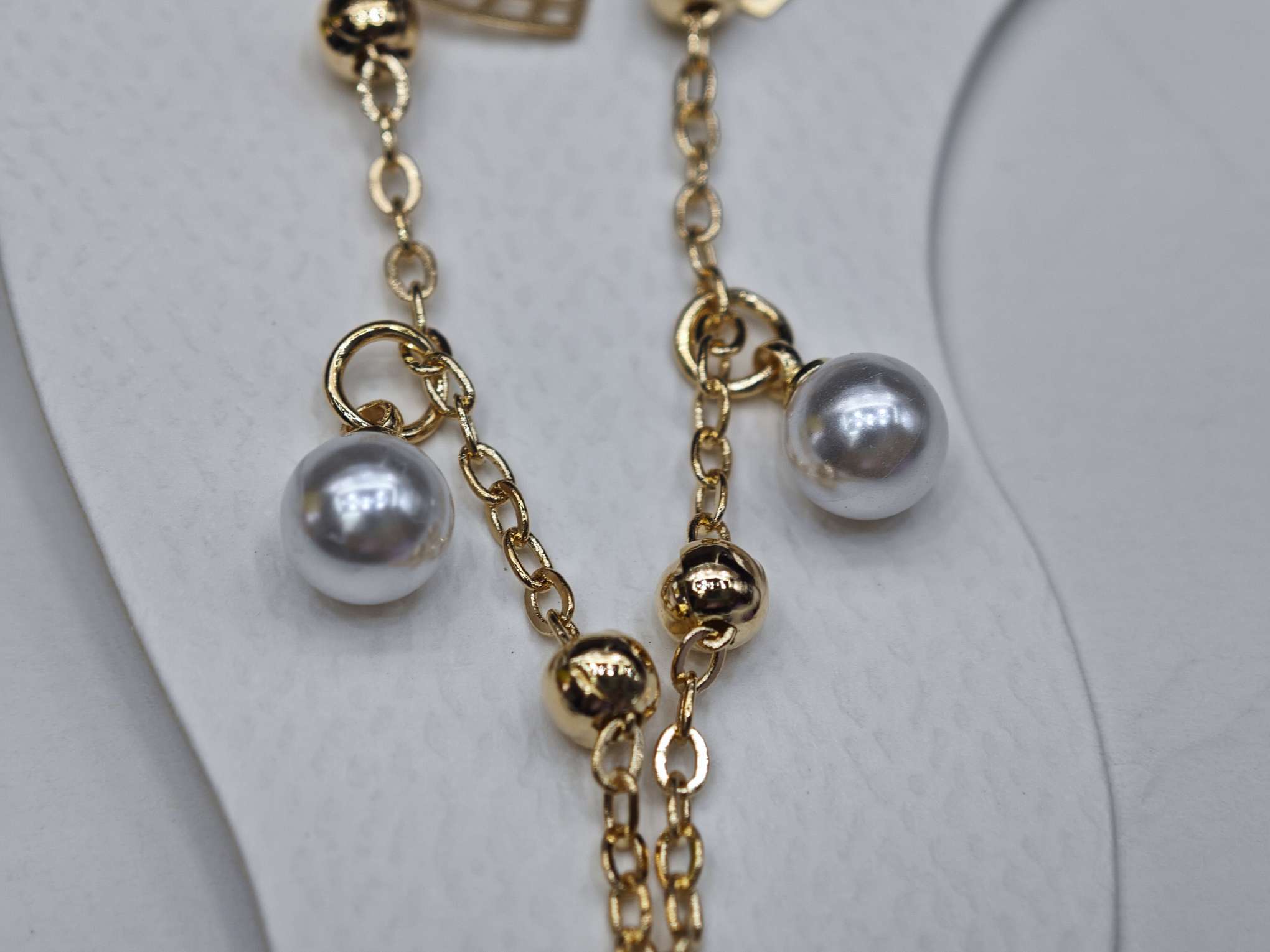 珍珠桃心脚链详情图2