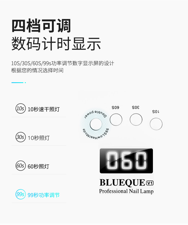 美甲灯168W 跨境厂家批发UV美甲光疗机LED指甲油胶烤灯详情4