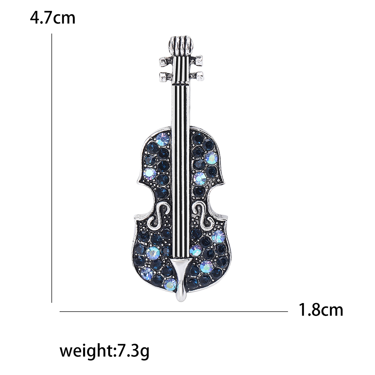 High-end and exquisite violin brooch, retro full diamond instrument pin, elegant accessory for men's and women's suits, violin brooch, men's and women's accessory, high-end decoration, exquisite pin, secure clothes, anti-exposure button, brooch, retro Application Scenario