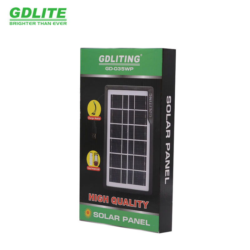 跨境户外便携太阳能板充电宝IP65级防水多功能供电小尺寸太阳能板GD035WP详情图4