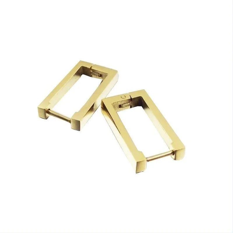Stainless steel earrings, rectangular ear buckles, irregular-shaped ear rings, golden earrings, bestsellers in foreign trade