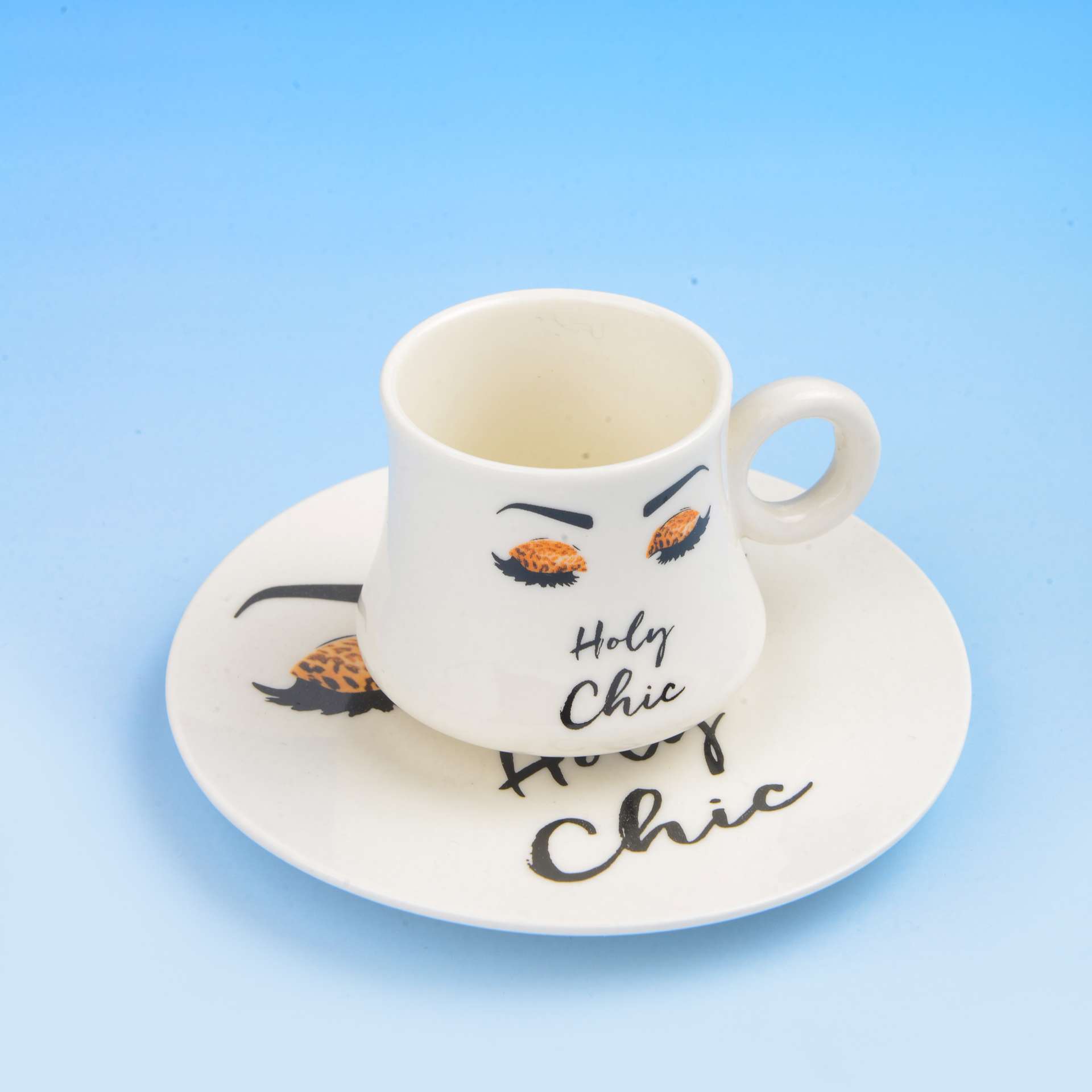 Ceramic six-cup and saucer gift box packaging for export to the Middle East, a best-selling coffee cup and saucer Specification image