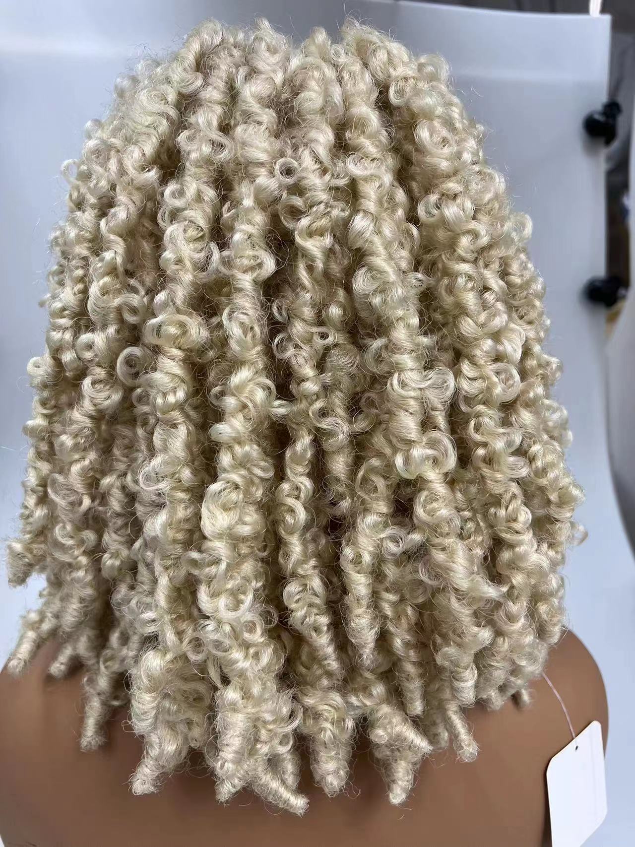 New African bestseller, mid-parted yellow explosive curly hair 360 lace wigs vendor pic 12