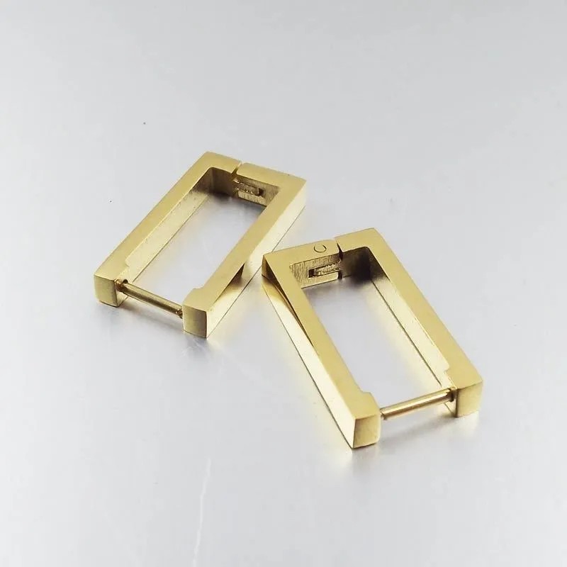Stainless steel earrings, rectangular ear buckles, irregular-shaped ear rings, golden earrings, bestsellers in foreign trade details Picture