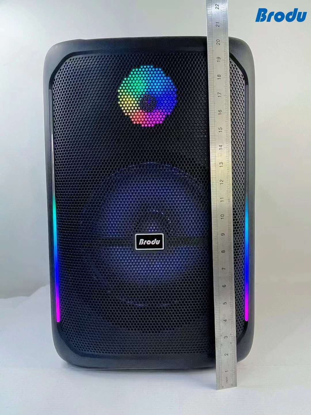BTS-1808 12 "series portable speaker Bluetooth wireless speaker radio Wired microphone + wireless microphone Specification drawing