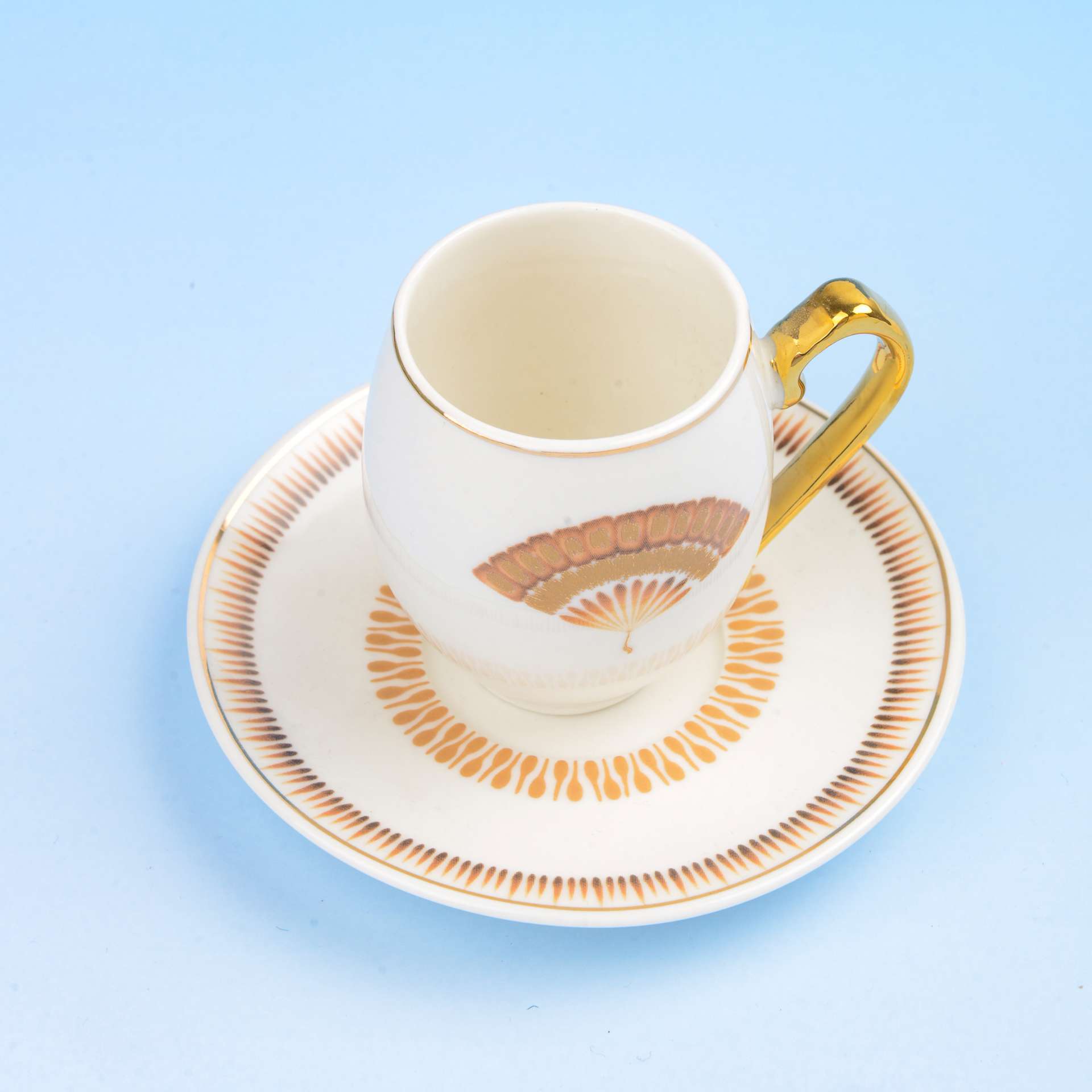 Ceramic six-cup saucer gift box packaging for export to the Middle East, Qatar. Best-selling coffee cups and saucers 2301 details Picture