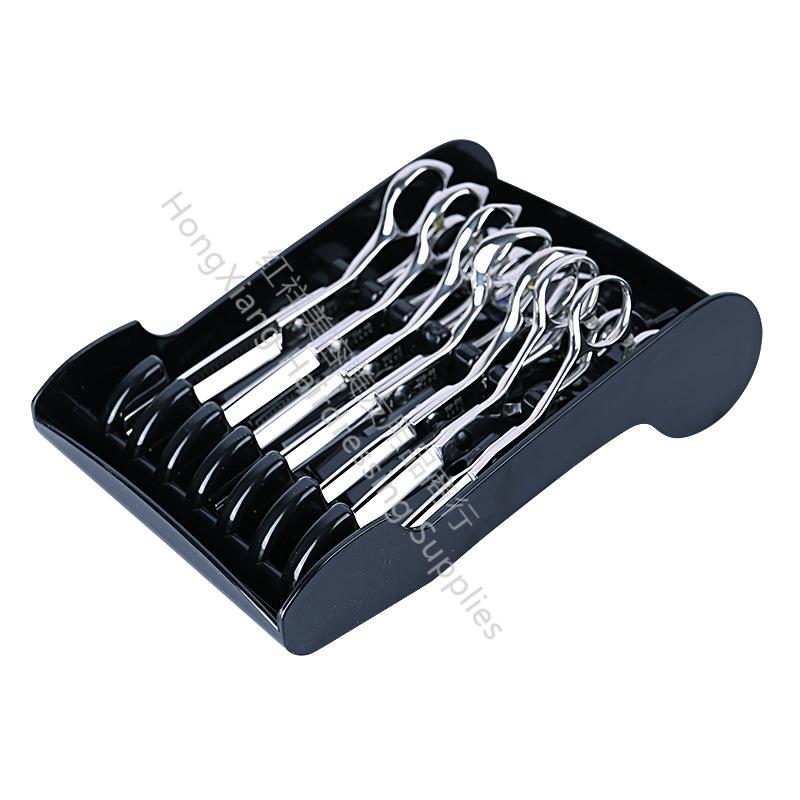 发型师剪刀盒镜台剪刀收纳盒剪刀展示架收纳架防滑固定理发牙剪盒