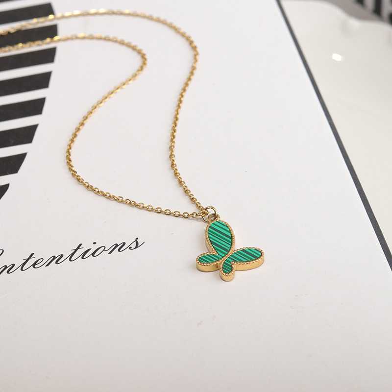 Collar de moda verde no oxidado recién collar nuevo