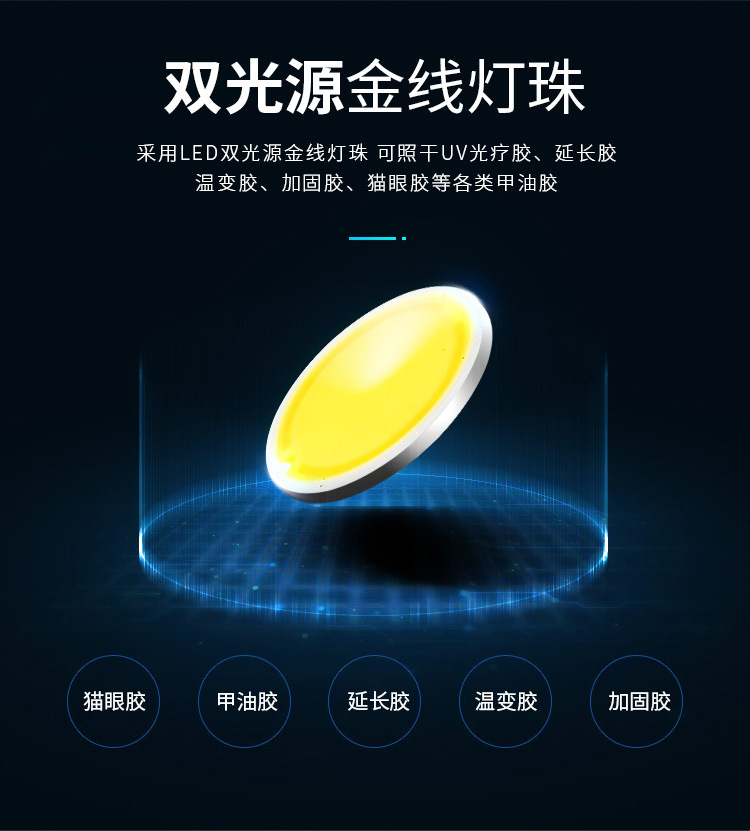 美甲灯168W 跨境厂家批发UV美甲光疗机LED指甲油胶烤灯详情3