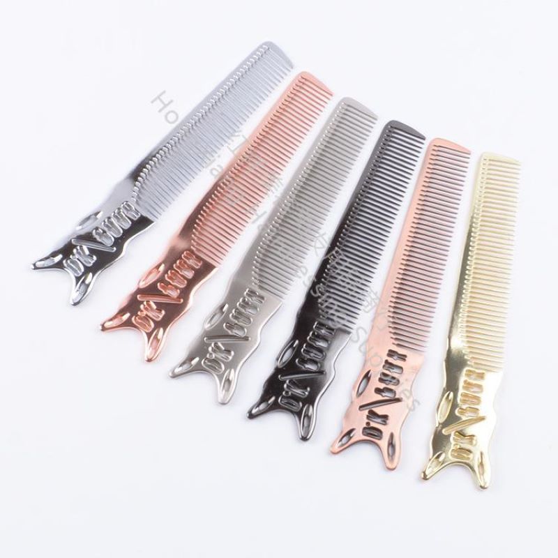 Hair comb Space Aluminum Hair Cutting comb Hairstylist Flat comb Men's Apple comb Thin hairdresser's hair cutting tool