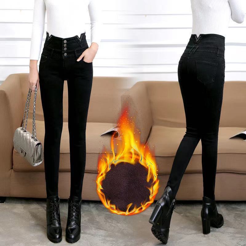 High-Waisted Women's Jeans Women's Spring 2023 New Slim-Fit Stretch Pencil Shorts Show Tall And Thin Pants Specification drawing