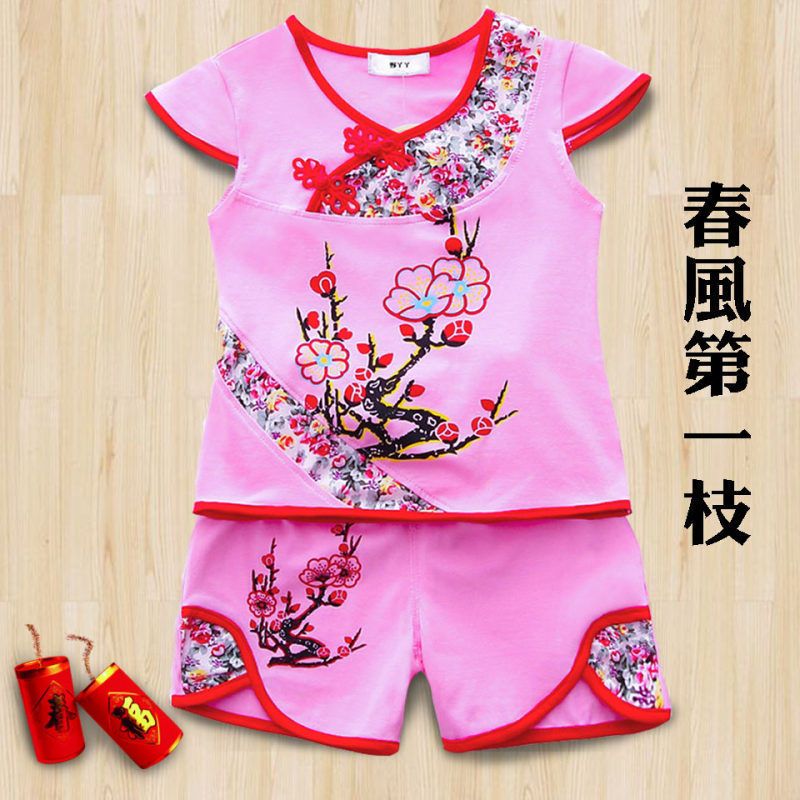 Baby summer children's clothing 0-1-2-3 years old Hanfu birthday wear, first birthday dress, baby and children's set detail image 4