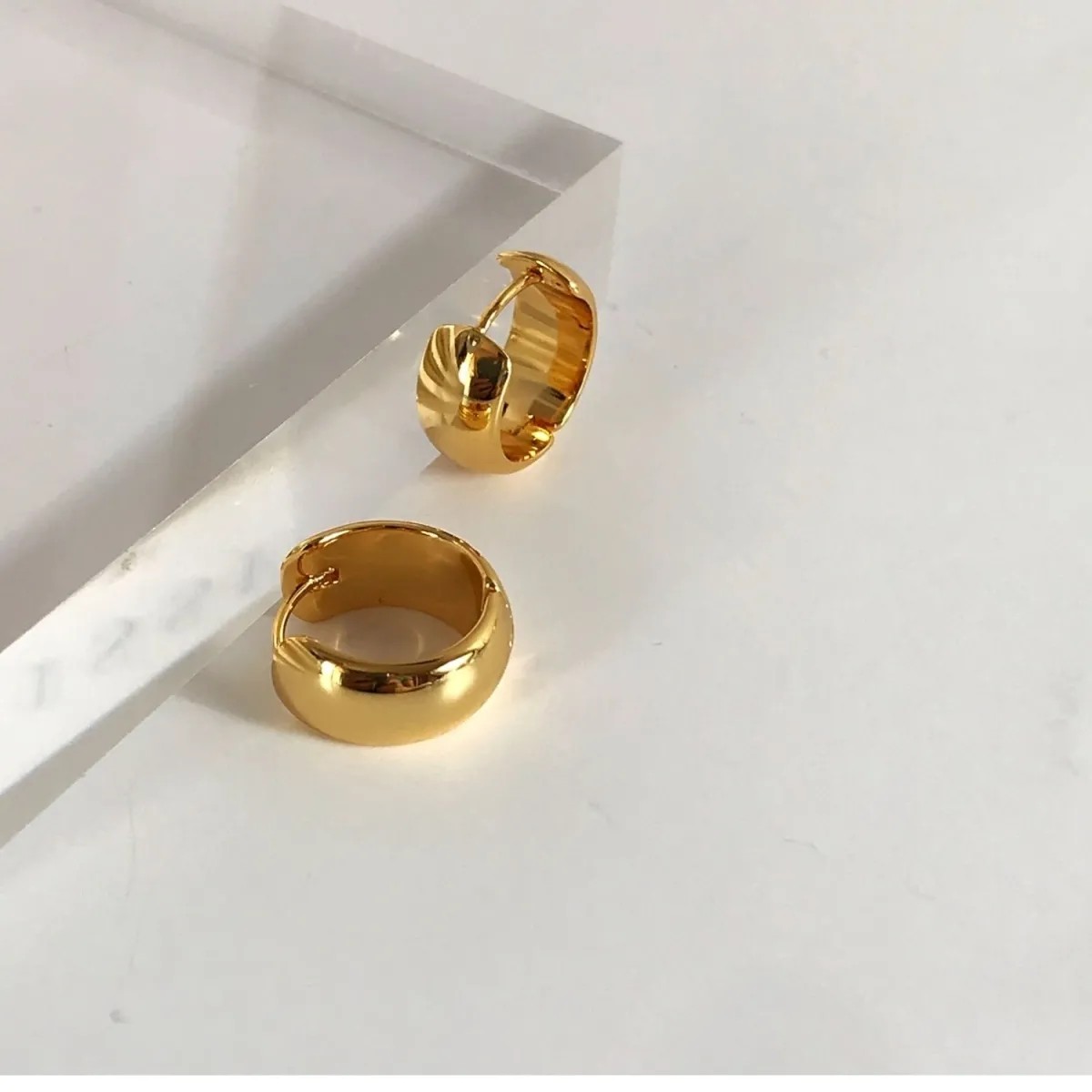 Stainless steel ear buckles, gold stainless steel ear rings, widened ear buckles