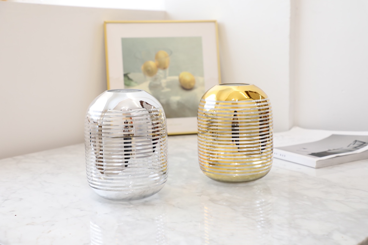 Hot-selling electroplated glass vases in gold and silver Specification image