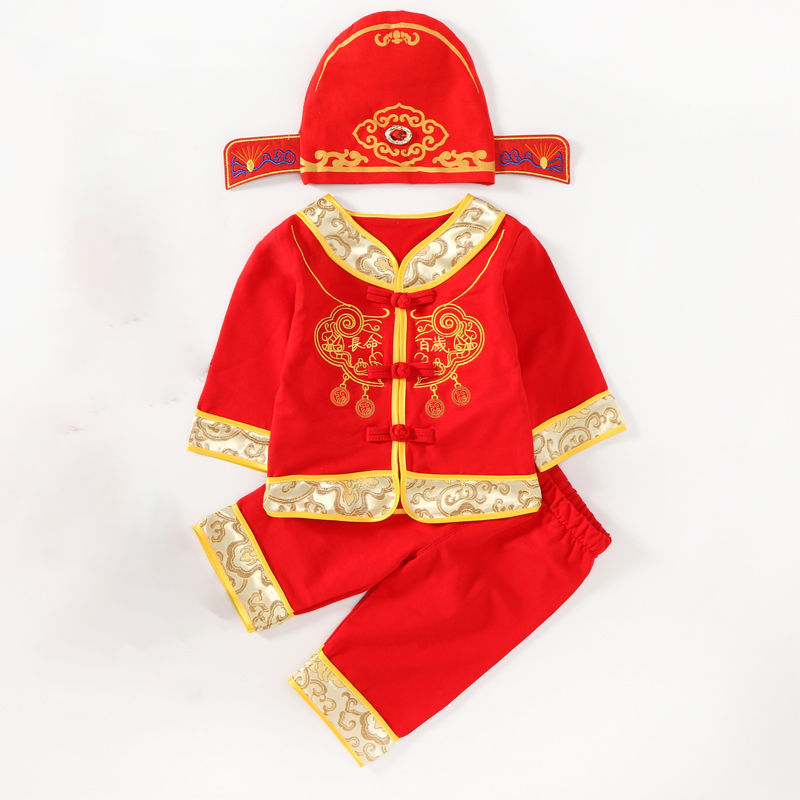 Baby's first birthday dress for men and women, spring and autumn, full moon, 100 days, one year old, summer dress for the first birthday celebration, baby's top scorer, Tang dress detail image 10