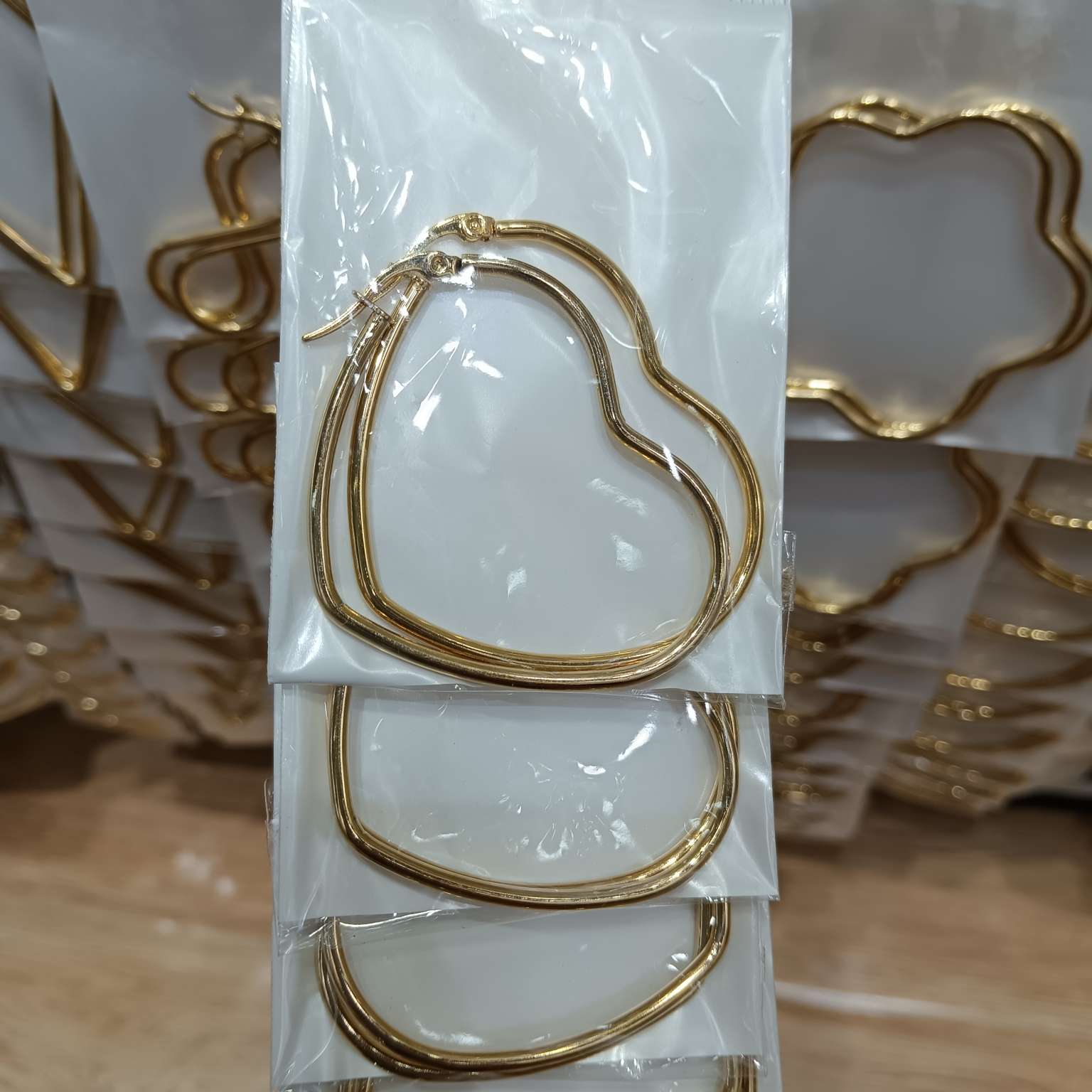 Stainless steel earrings, irregular-shaped ear loops, large earrings, South American bestsellers