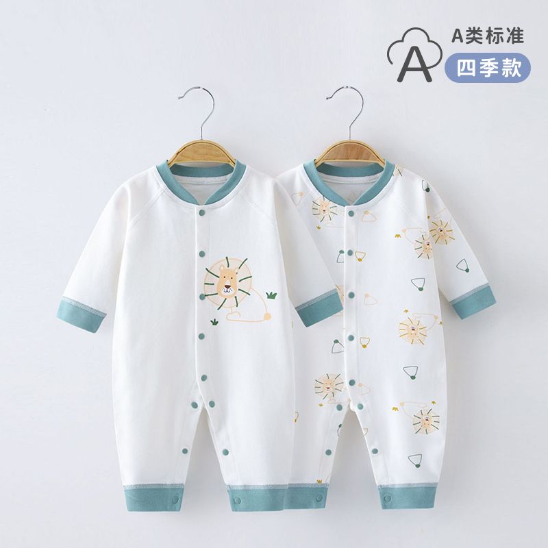 新生婴儿连体衣服0纯棉春季1睡衣3男哈衣6女宝宝爬服12个月详情图4