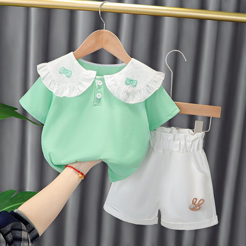 女童套装夏季2023新款儿童衣服小孩婴儿韩范童装时髦洋气宝宝夏装