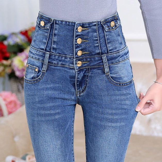 Women's new high-waisted jeans for summer 2023, high-end, slimming, figure-hugging, and height-enhancing, small-leg pencil pants Application Scenario