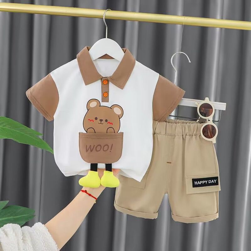 The 2023 new stylish set is super cute and adorable. Summer clothes for babies and cool short-sleeved two-piece outfits for boys are trendy Item Picture