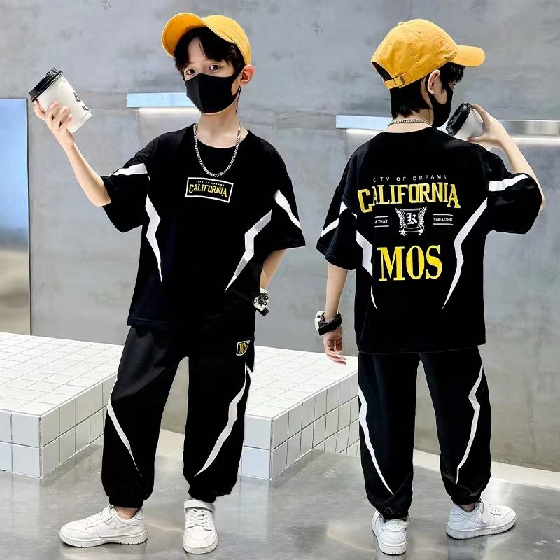 Children's Ultraman Boys' Summer Suit Spider-Man 2023 New Zhongda Children's Summer Boys' Sports Short-sleeved Two-piece set Specification image