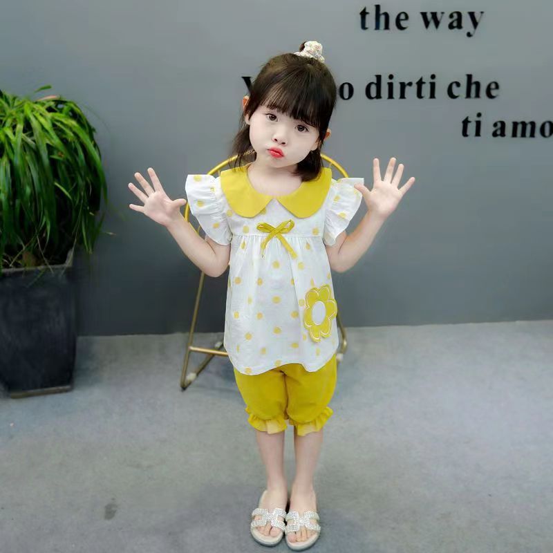 New summer girls' two-piece set, thin and super cute baby clothes, short-sleeved children's Internet celebrity two-piece set Application Scenario