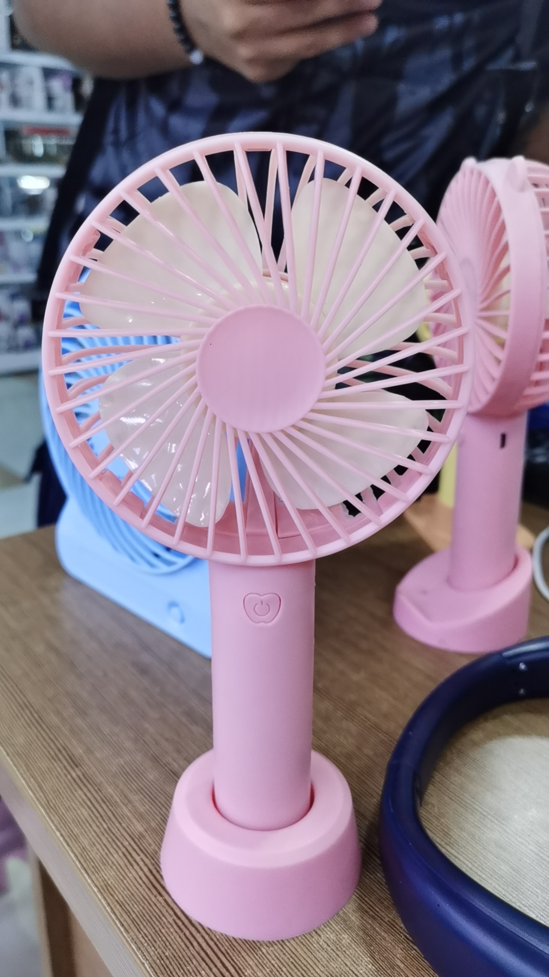 Charged white mini handheld fan student desktop thumbnail
