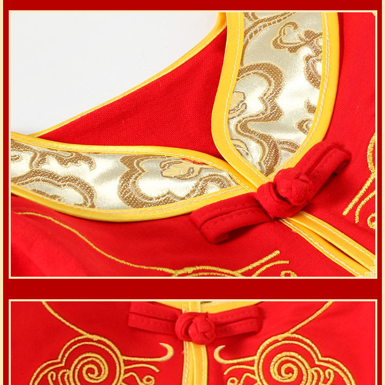 Baby's first birthday dress for men and women, spring and autumn, full moon, 100 days, one year old, summer dress for the first birthday celebration, baby's top scorer, Tang dress detail image 13
