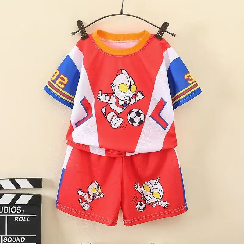 Ultraman Boys' Summer Set 2023 New Style Children's clothing, summer short-sleeved boys' casual children's trend detail image 2