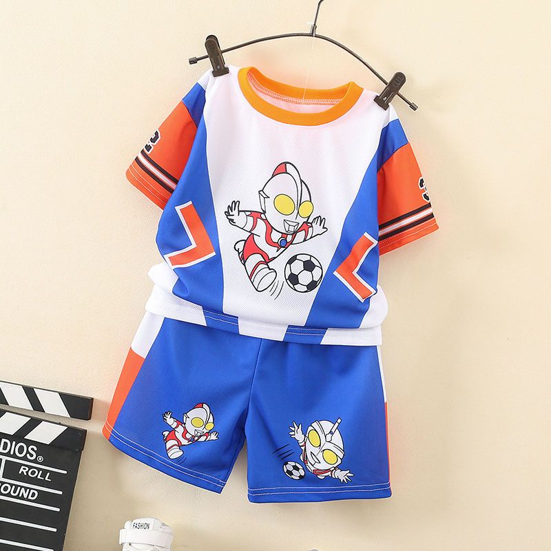 Ultraman Boys' Summer Set 2023 New Style Children's clothing, summer short-sleeved boys' casual children's trend detail image 3