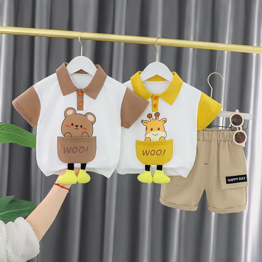 The 2023 new stylish set is super cute and adorable. Summer clothes for babies and cool short-sleeved two-piece outfits for boys are trendy Application Scenario