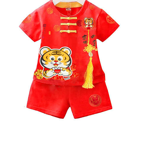 Baby summer clothing, Chinese-style Hanfu, Tang suits, children's clothing, 1-23 years old birthday, first birthday, first birthday, baby summer sets detail image 2