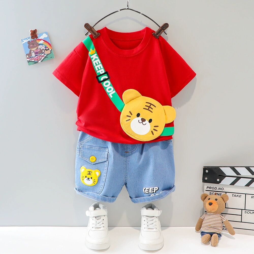 The 2023 new summer dress for baby boys is super cute, cartoonish, cool and adorable. It's a short-sleeved, stylish and casual two-piece set for infants and toddlers details Picture