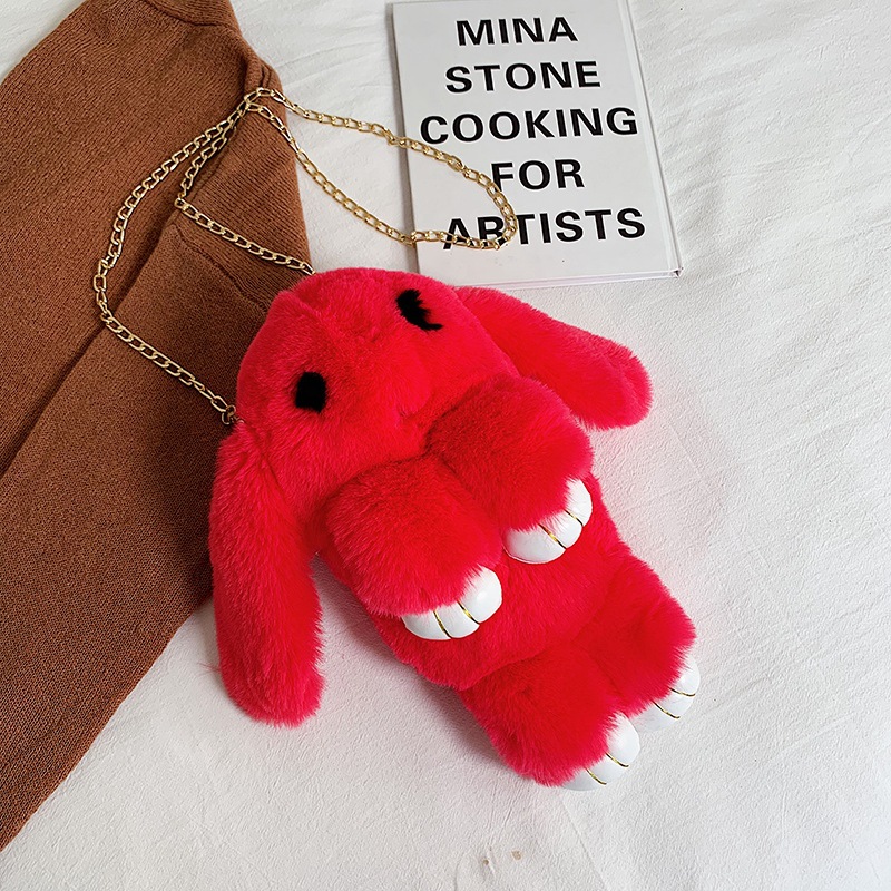 In 2023, we offer wholesale imitation rabbit fur dead rabbit bags, crossbody bags, cute rabbit bags, adorable rabbit bags, student bags, rabbit mobile phone bags. We have exquisite gifts in stock, including pink rabbits and black-eyed rabbits pic 4