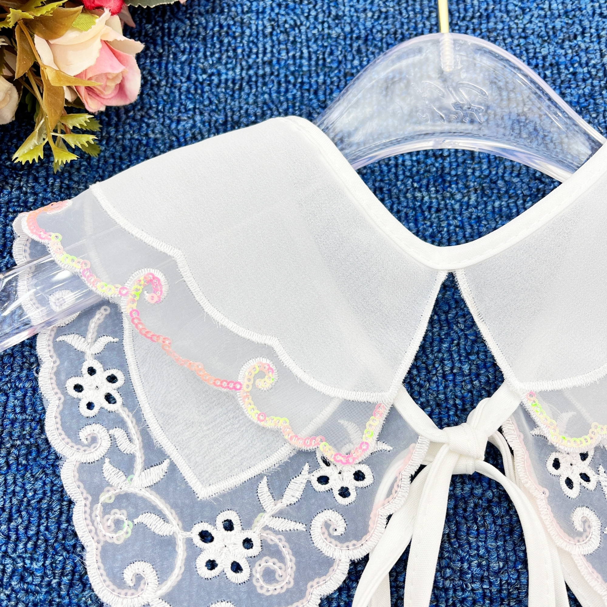 Embroidered lace is a versatile collar clothing accessory and decoration pic 4