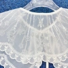 Transparent embroidered lace women's shirt, versatile collar clothing, accessories and accessories Application Scenario
