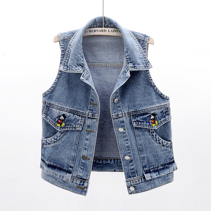 Hong Kong denim vest women's 2023 Spring/Summer new Korean-style short sleeveless vest top and waistcoat are trendy detail image 4