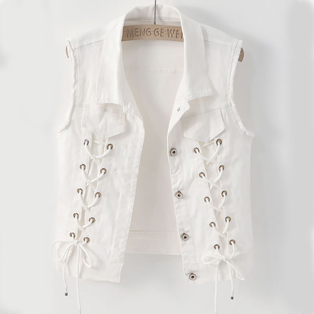 The new stylish denim vest for women in spring and autumn is slimming and versatile. It's a trendy and high-end cardigan for women to wear outside in 2023 Application Scenario