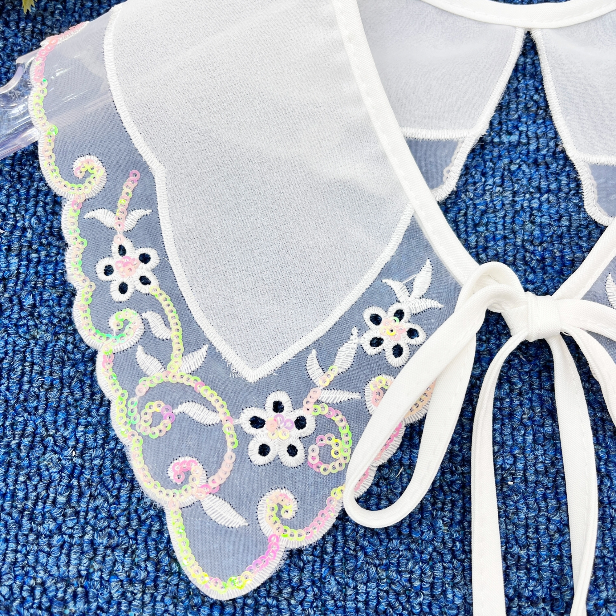 Embroidered lace is a versatile collar clothing accessory and decoration pic 5