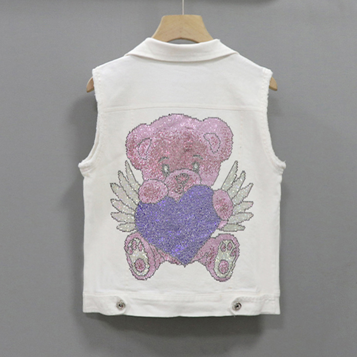 A new Korean-style stylish, slimming and form-fitting denim vest for women wearing sleeveless short outerwear detail image 3